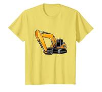 Construction Excavator Shirt for Boys Girls Men and Women T-Shirt, Youth, Lemon Yellow, Medium