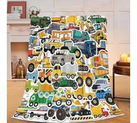 Construction Excavator Truck Blanket - Super Soft Cozy Fleece Car Throw Blanket - Lightweight Plush Bedding Bed Decor - Gifts for Boys & Girls - 40''X50''