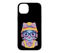 Construction Girl Kawaii Builder Character Portrait Graphic Case for iPhone 14 Plus