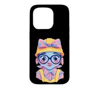 Construction Girl Kawaii Builder Character Portrait Graphic Case for iPhone 15 Pro