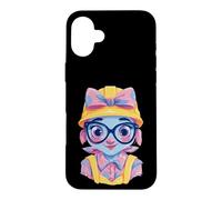 Construction Girl Kawaii Builder Character Portrait Graphic Case for iPhone 16 Plus