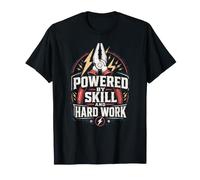 Construction Hard Hat Powered By Skill Hard Work T-Shirt