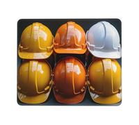 Construction helmets Mouse Pad with Stitched Edge, Comfortable Mouse Pads with Non-Slip Rubber Base Gaming Mouse Mat Washable Mousepads Computers Laptop Desk Accessories for Office 8.3 x 10.3 in