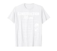 Construction Mom Definition Worker Strong Working Mother Value Graphic T-Shirt, Men, White, S
