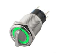 Construction of the Stainless Steel Rotary Push Button Switch Ensures Longevity in Heavy Duty Industrial Use (Green)