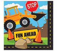 Construction Party Multicolor Paper Luncheon Napkins (16cm) Pack of 16 - Vibrant and Fun Tableware for Kids' Celebrations, 13" x 13"