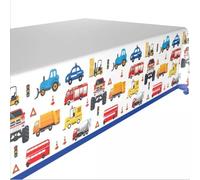 Construction Party Tablecloth, Pack of 2, Car Themed Party Table Cloths, Monster Truck Party Table Covers, Vehicles Plastic Party Table Cloths