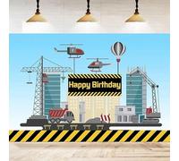 Construction Photography Backdrop Dump Truck Digger Excavator Excavator Banner For Boy Happy Birthday Party Background 440x300CM