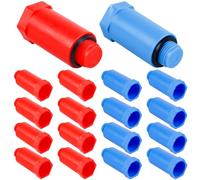 Construction Plug 1/2 Inch Set in Red and Blue, 20 Pieces Pressure Resistant Construction Plugs 1/2 Inch with Plastic Seal Ideal for Shutting Water Pipes for Renovations, Sealing Plugs