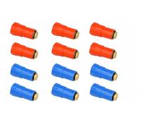 Construction Plug Set 1/2 Inch with Brass Thread and Zero Ring Seal Red & Blue Pack of 12
