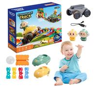 Construction Racing Set - Slopes for | Remote Control Machine with Flexible Route, LED Lights, Electric Car Included, Educational and Interactive Gift