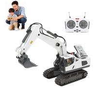 Construction Rc Set Of 4, 2026 New Excavator Trucks with Cool Lights and Sounds, Complete Control Over The Site, Alloy + Plastic Material, 2.4ghz Remote, 360 Rotation (A2)