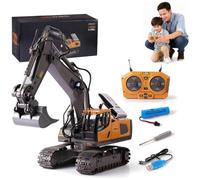 Construction Rc Set Of 4, 2026 New Excavator Trucks with Cool Lights and Sounds, Complete Control Over The Site, Alloy + Plastic Material, 2.4ghz Remote, 360 Rotation (A1)