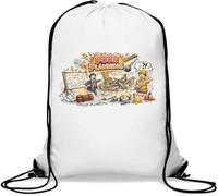 Construction Site Disaster from Poor Planning Gym Sack Casual Drawstring Bag White