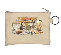 Construction Site Disaster from Poor Planning Key Chain Coin Purse Beige