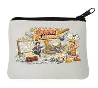 Construction Site Disaster from Poor Planning Neoprene Coin Purse Pouch 10x11cm White