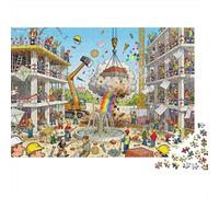 Construction Site Mix-up Madness Wooden Jigsaw Puzzle Waterproof 1000 Piece Puzzles for Adults Colourful Challenging Games