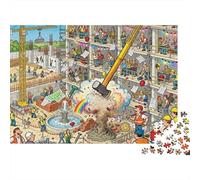 Construction Site Mix-up Madness Wooden Jigsaw Puzzle Waterproof 1000 Piece Puzzles for Adults Colourful Educational Games