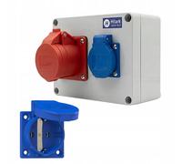 Construction site power distribution box with 32A sockets: 1x400V and...