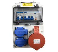 Construction Site Socket Box IP65 Wall Mounted With 32A CEE And 10A Sockets For Outdoor Industrial Power Distribution On Building Sites