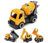 Construction Site - With Educational Bulldozer And Learning - Set of 4 Construction Trucks For Sand | For Boys And Girls Backyard Garden Park Beach Camping