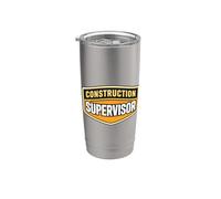 Construction Supervisor Badge Supervising Crew Team Stainless Steel Insulated Tumbler