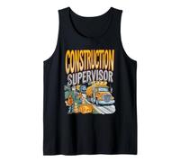 Construction Supervisor Caution Tape Design Tank Top