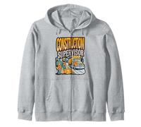 Construction Supervisor Caution Tape Design Zip Hoodie