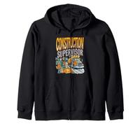 Construction Supervisor Caution Tape Design Zip Hoodie