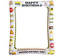 Construction Theme Inflatable Photo Booth Selfie Frame Giant Dump Truck Excavator Crane Digger Zone Party Blow Up Picture Frame Party Decor for Teens Adults Birthdays Party Supplies
