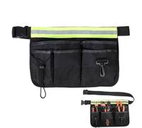 Construction Tool Belt, Garden Tool Belt Pouches Organizer, Storage Organizer with Reflective Strip for Men Beginners Technician Work Outdoor Machinist Electrician