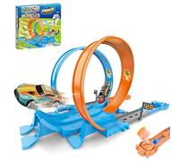 Construction Toy Track, Toddler Car Playset, 10.08x9.84x1.97 Inches Wall Climbings Game, 360° Gravitys Track Toy, Vehicles with Launcher, Ideal for Kids Birthday, Travel, Home, Outdoor Fun