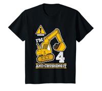 Construction Truck 4th Birthday 4 Years Old Digger Builder T-Shirt