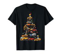 Construction Truck Lover Christmas Tree Cute Xmas Boys Kids T-Shirt