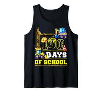 Construction Trucks 100 Days of School Kids Boys Toddler Boy Tank Top