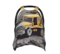 Construction Trucks Baby Car Seat Canopy Cover, Multi Use Breathable Nursing Breastfeeding Covers for Mom Soft Stroller Sun Shade Newborn Shower Gift