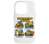 Construction Trucks for Kids Bulldozer Digger Truck Lover Case for iPhone 14 Pro