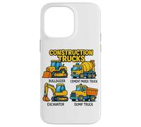 Construction Trucks for Kids Bulldozer Digger Truck Lover Case for iPhone 14 Pro Max