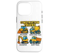 Construction Trucks for Kids Bulldozer Digger Truck Lover Case for iPhone 16 Pro