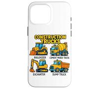 Construction Trucks for Kids Bulldozer Digger Truck Lover Case for iPhone 16 Pro Max
