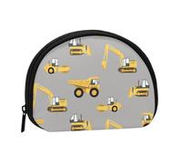Construction Trucks Mini Zipper Coin Purse, Small Travel Organizer With All-Over Print, Durable Polyester Fabric, Compact Pouch For Coins,Keys