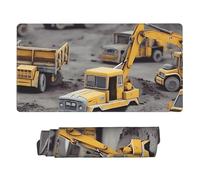 Construction Trucks Mouse Pad Large Desk Mat XL PU Leather Desk Pad Waterproof Gaming Mousepad Easy Clean Desk Protector Mat Keyboard Mats, Writing Pad for Office Home 29.5 x 16 in