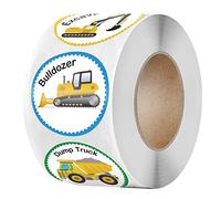 Construction Vehicle Reward Stickers, Trucks Excavators Tractors Sticker Label, for Boys Party Favors, Teacher Award，Envelope Seals,Goodie Bags