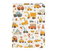 Construction Vehicles and Warning Signs Pattern Travel Wallet Leather Passport Holder Secure Hidden Money&Card Wallet for Men Trip Document