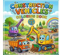 Construction Vehicles Coloring Book Ages 1-3: Cute and Easy Construction Trucks with Cement Mixer, Dump Trucks and Building Site Scenes | Big Simple ... Toddlers (My First Vehicle Coloring Series)