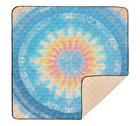 Construction Vehicles Dump Truck Grader Aliceblue Tie-dye Background Rainbow Colors Cute Foldable Baby Playmat for Indoor Outdoor Portable Activity Entertainment Mat for Baby Toddler Infant,