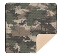 Construction Vehicles Dump Truck Grader Camouflage with Grunge Elements_1 Large Sturdy Baby Playmat for Floor Water Resistant Infant Play Activity Mat for Baby Kids Toddlers Infants, 50'' x