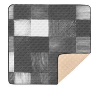 Construction Vehicles Dump Truck Grader Darkgray Checked Hand-Drawn Sketch Large Stylish Baby Playmat for Floor 1-Piecing Tummy Time Activity Mat for Babies Infants Toddlers, 50'' x 50''