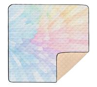 Construction Vehicles Dump Truck Grader Gray Tie-dye Background Rainbow Colors Soft Padded Baby Activity Play Mat for Floor Cozy Breathable Baby Play Tummy Time Mat for Babies Infants