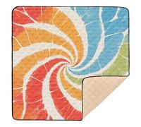 Construction Vehicles Dump Truck Grader Indianred Tie-dye Background Vibrant Colors and Swirling Patterns Tie-dye Pattern Large Stylish Baby Gym & Activity Mat for Indoor Outdoor Water